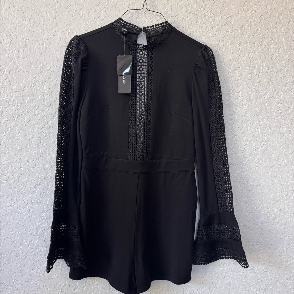 NWT Chic Black Lace Long Sleeve Romper